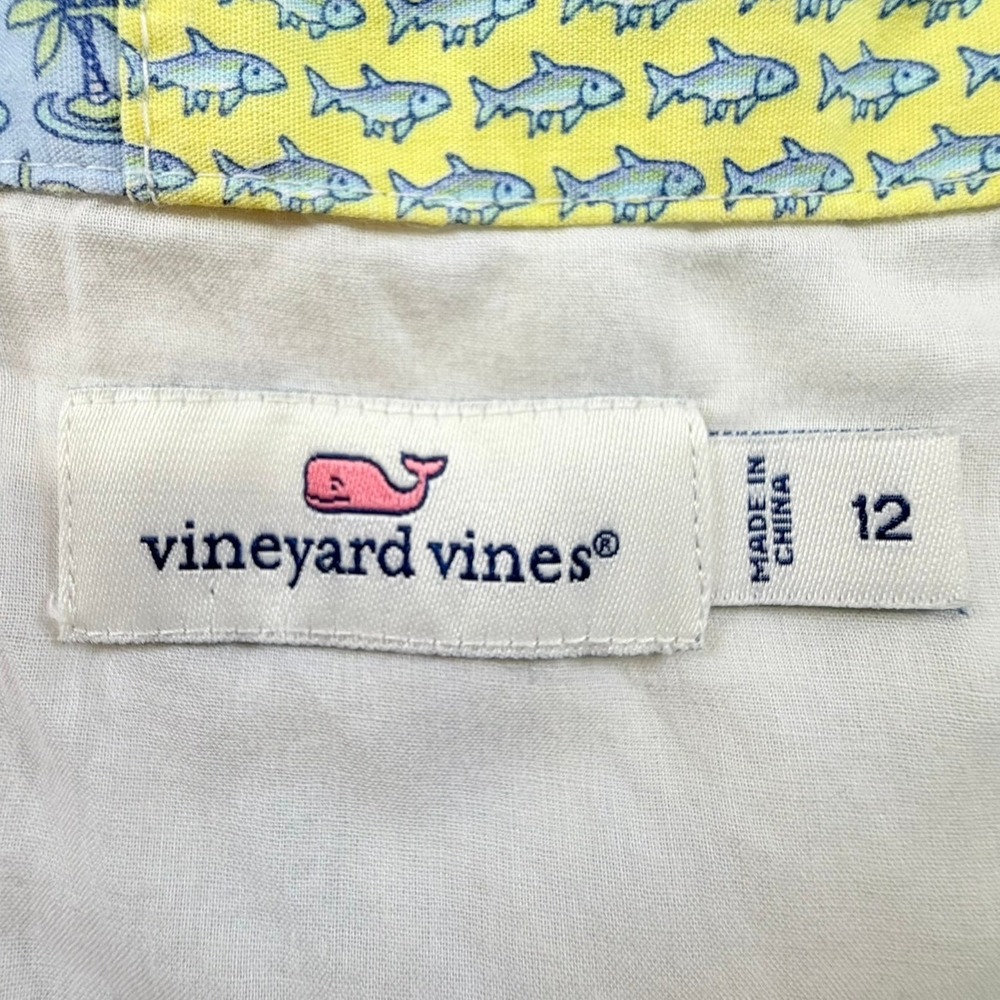 Vineyard Vines Strapless Dress Women's 12 Patchwork Nautical Multicolor Lined - Picture 4 of 12